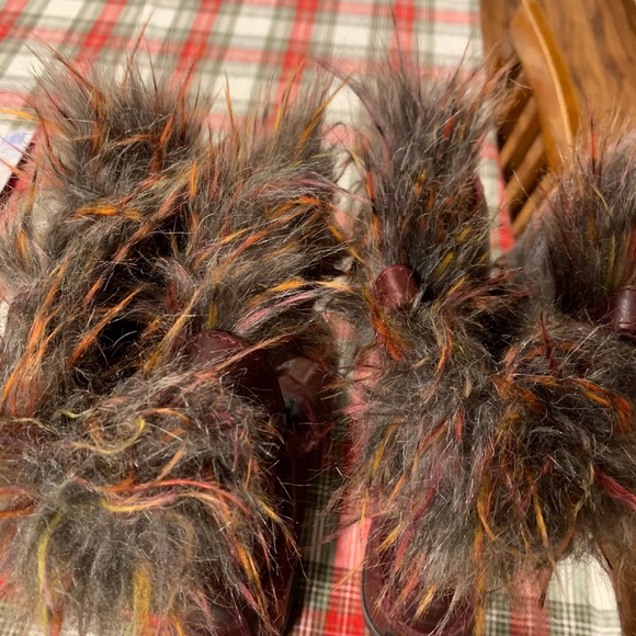 Sorel Joan of Artic Wine Boots rainbow faux fur - Picture 9 of 13